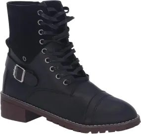 Ankle Boots for Women Leather Combat Boots for Women Fashionable Leather Lace up Pointed Toe Rubber Sole Outdoor Boot