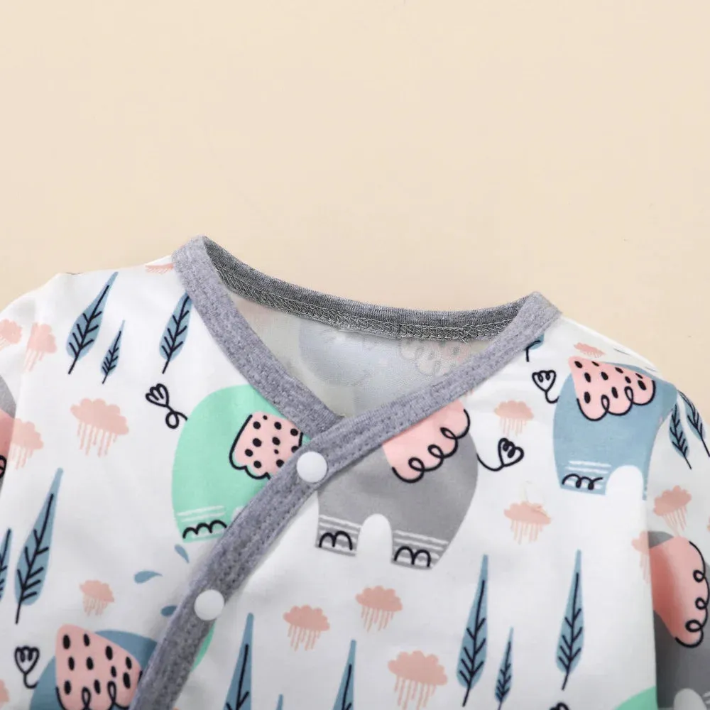 Baby Boy 0-18M Long Animal 2pc Romper Bodysuit