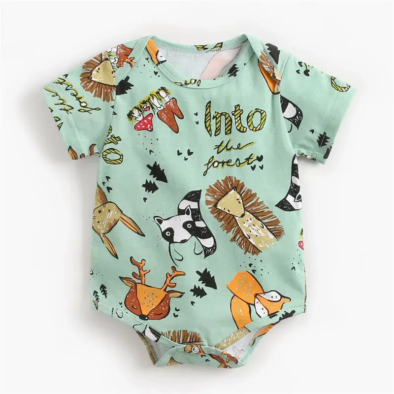 Baby Boy Animal Triangle Newborn Rompers
