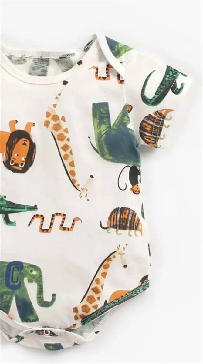 Baby Boy Animal Triangle Newborn Rompers