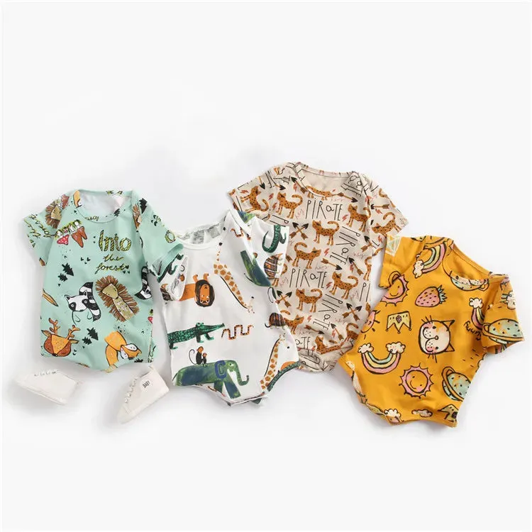 Baby Boy Animal Triangle Newborn Rompers