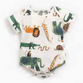 Baby Boy Animal Triangle Newborn Rompers