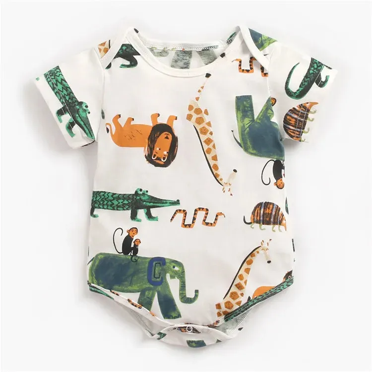 Baby Boy Animal Triangle Newborn Rompers