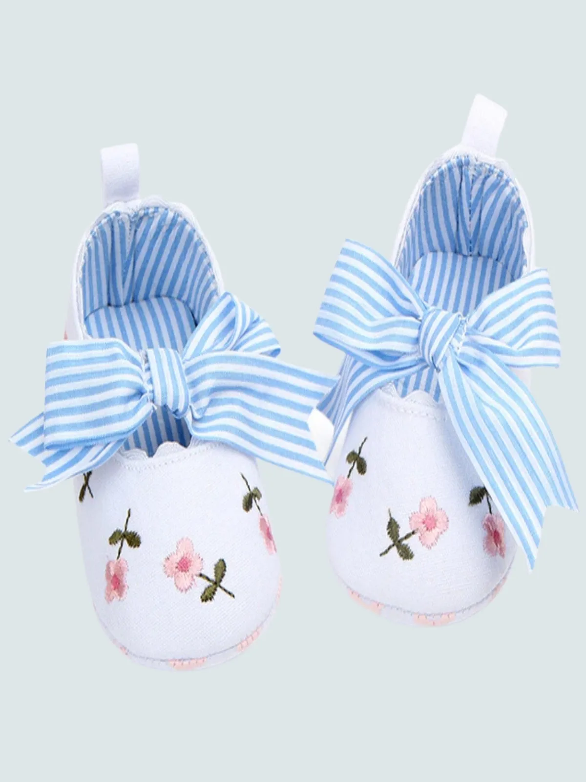 Baby Fancy Frill Embroidered Bowknot Ballerina Flats by Liv and Mia