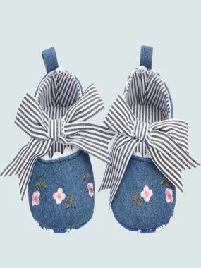 Baby Fancy Frill Embroidered Bowknot Ballerina Flats by Liv and Mia