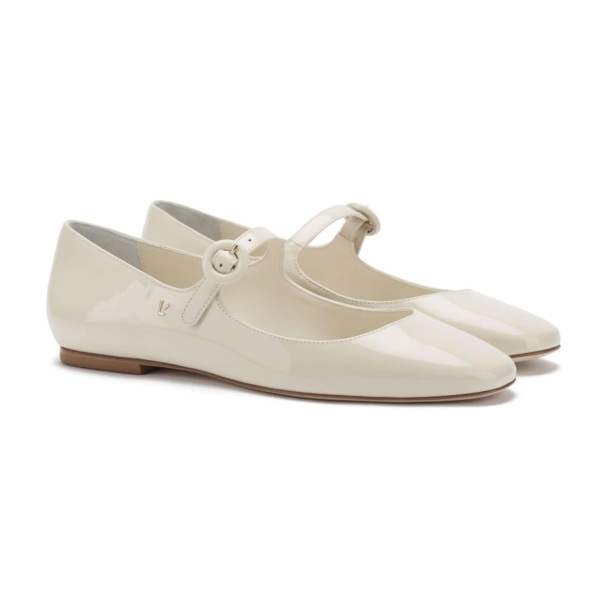 Blair Ballet Flat In Ivory Patent Leather