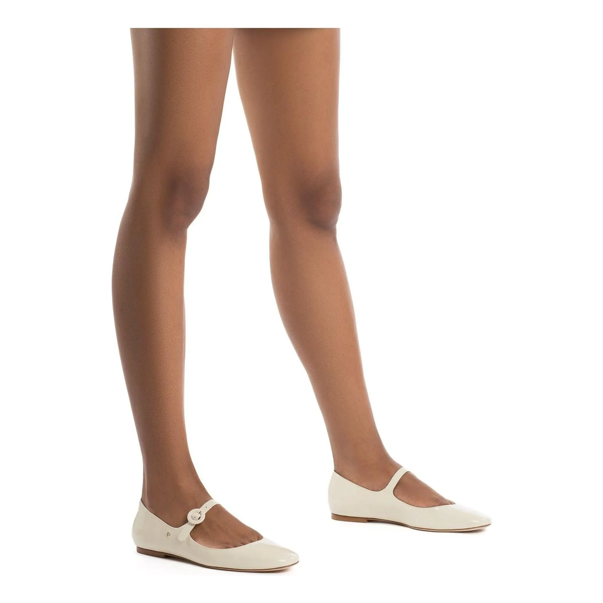 Blair Ballet Flat In Ivory Patent Leather