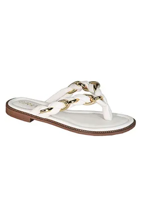 Bonita Chain Link Sandals - White