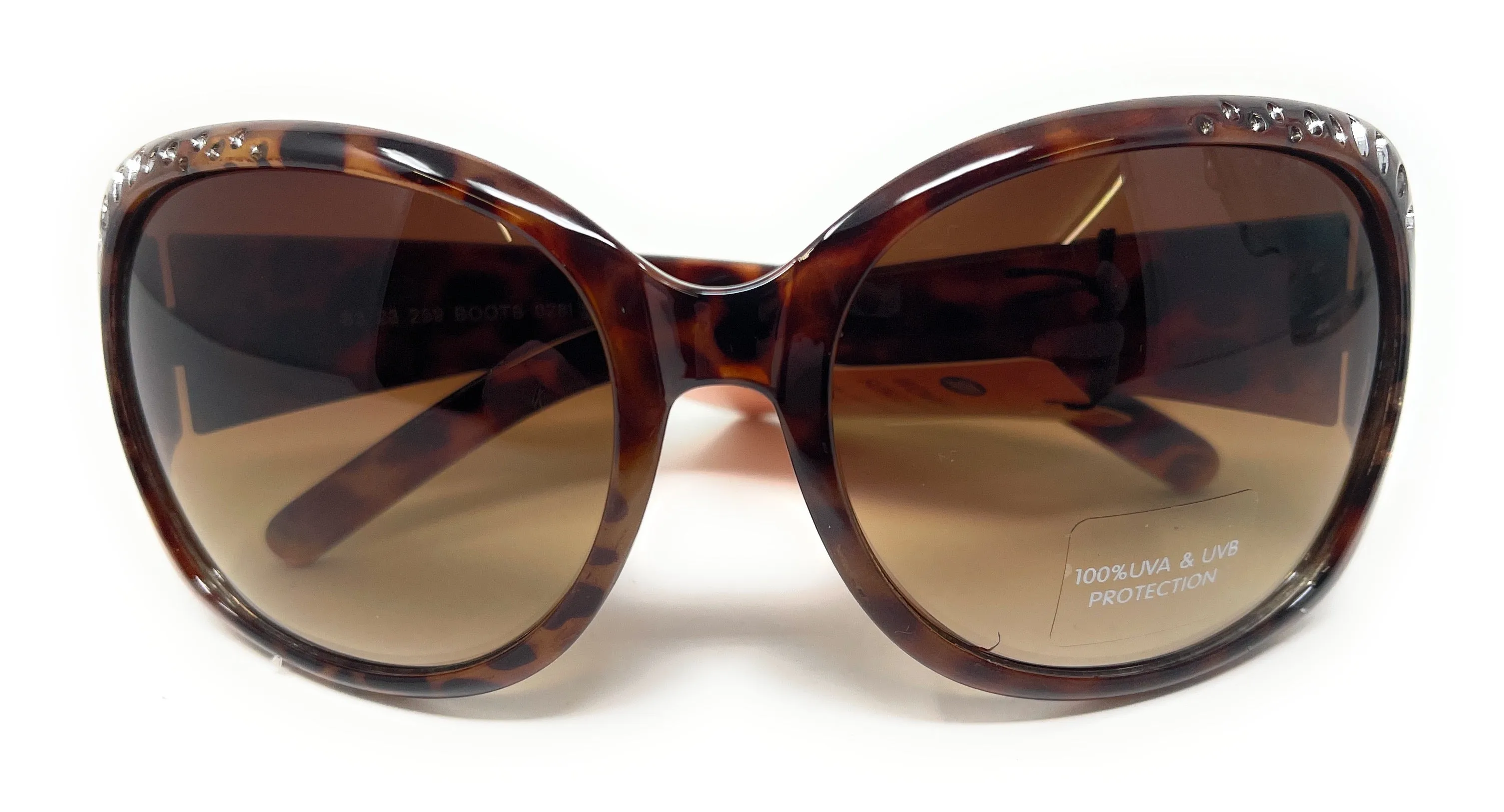 Boots Ladies Sunglasses Brown Tortoise Shell with Silver Detail 028I