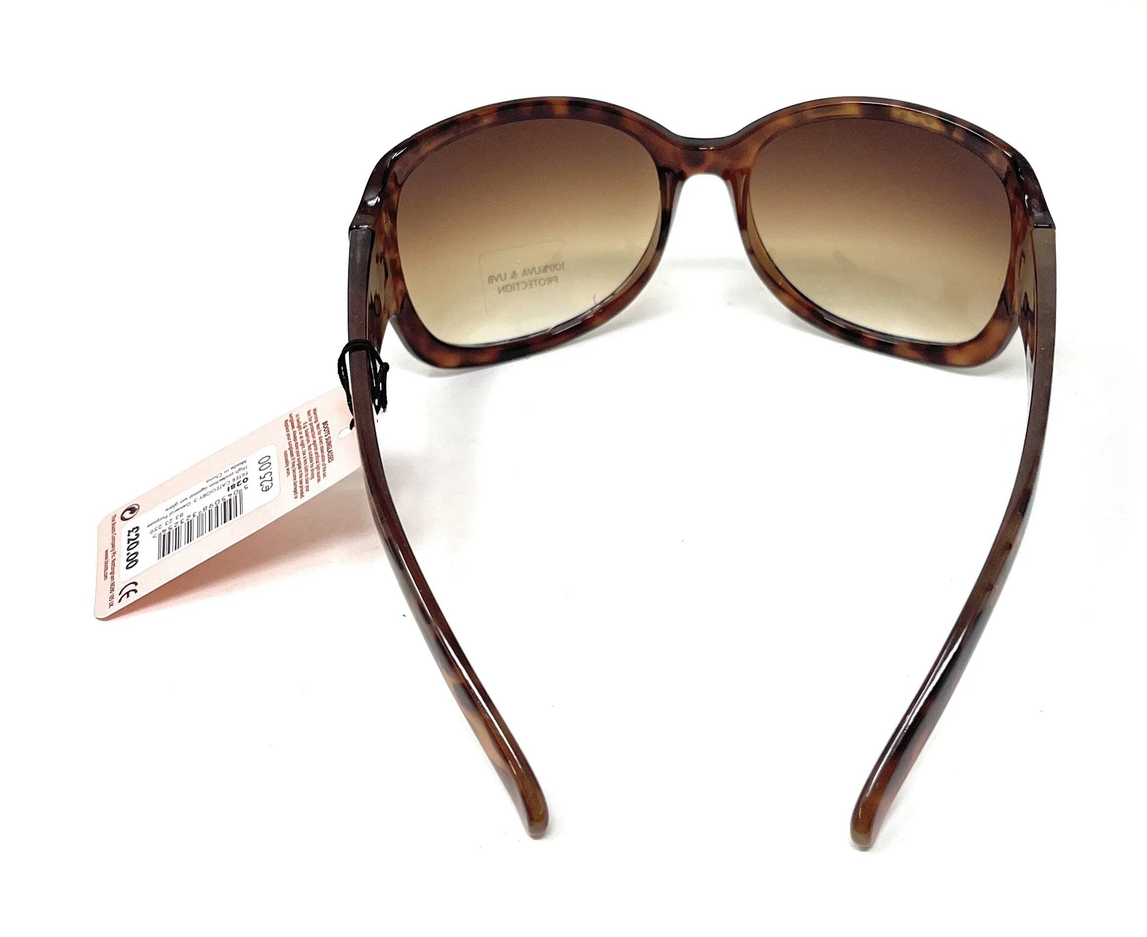 Boots Ladies Sunglasses Brown Tortoise Shell with Silver Detail 028I