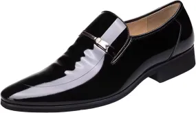 BORAMAX Mens Leather Oxford Shoes Male Pointed Toe Suit Shoes Flats Men Business Shoes wingtip Dress Shoes PU Leather Shoes