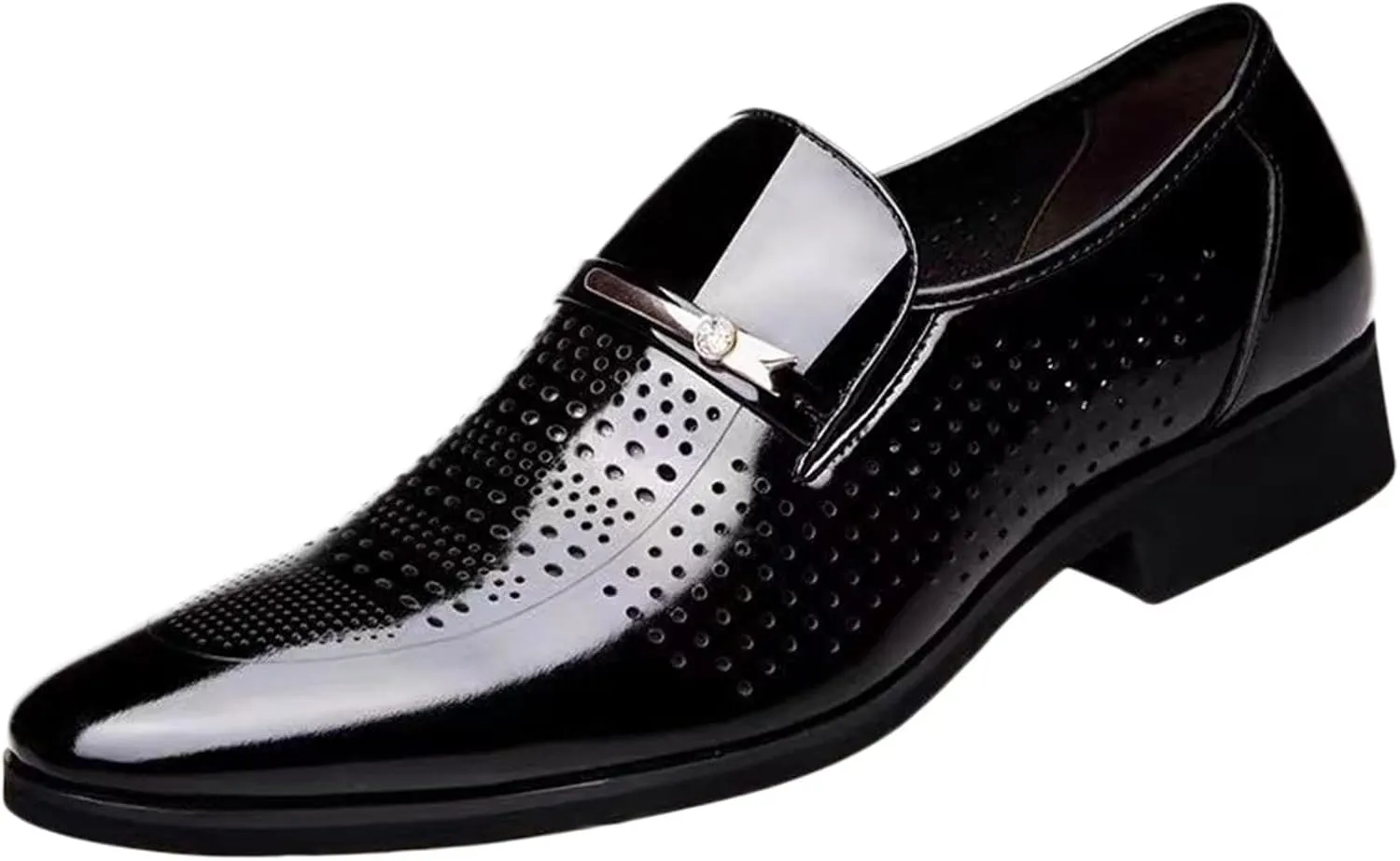 BORAMAX Mens Leather Oxford Shoes Male Pointed Toe Suit Shoes Flats Men Business Shoes wingtip Dress Shoes PU Leather Shoes