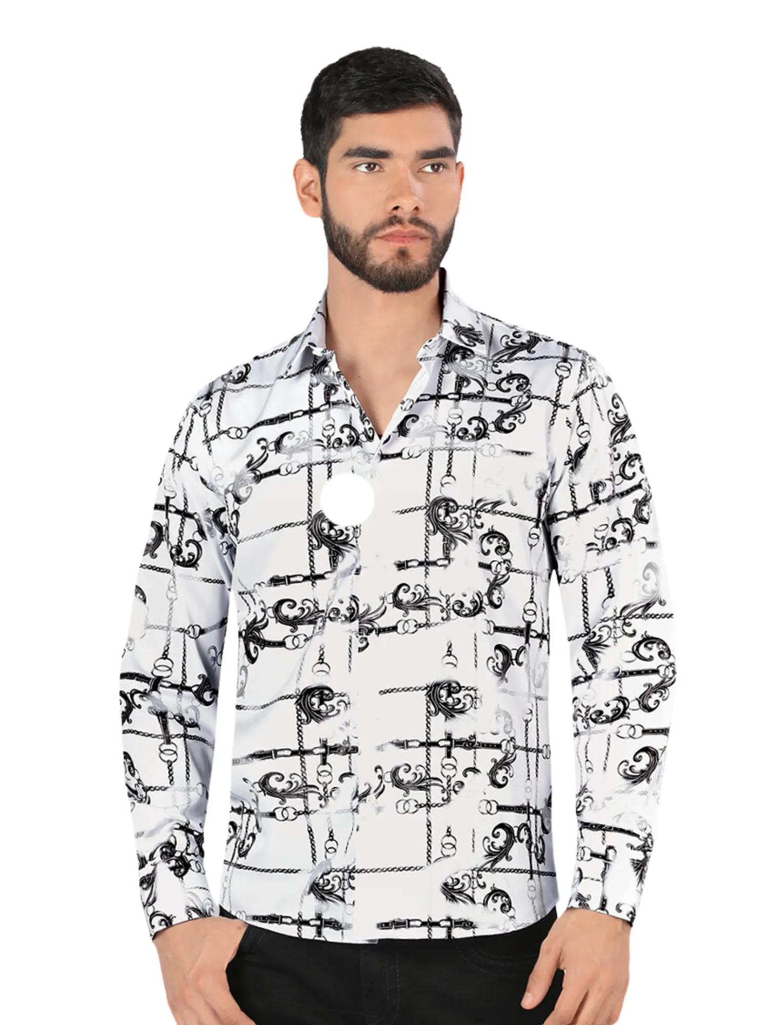 Camisa Casual Manga Larga Estampada para Hombre 'Montero' - ID: 0794