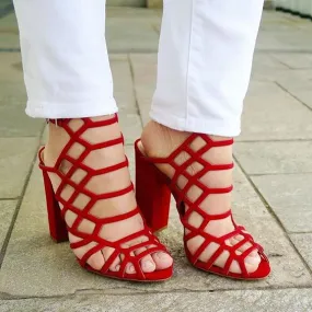 Candy Color Straps Peep Toe Stiletto High Heel Sandals