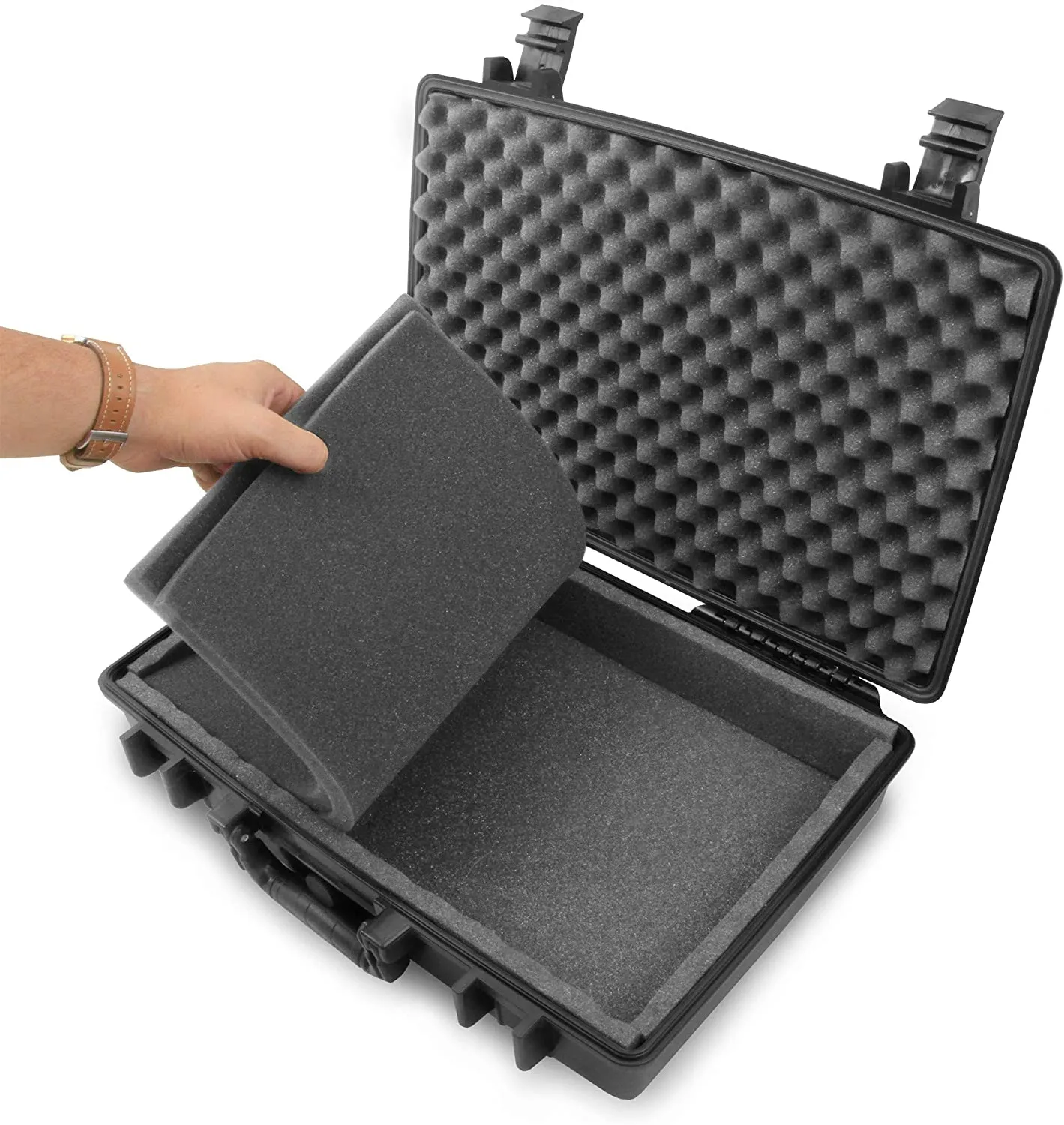 CASEMATIX Waterproof Wireless Microphone System Case Fits Sennheiser, Shure, Audio-Technica, Nady, VocoPro, AKG Receiver, Body Transmitter and More