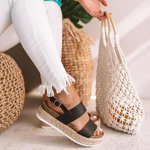 casual espadrille platform sandals