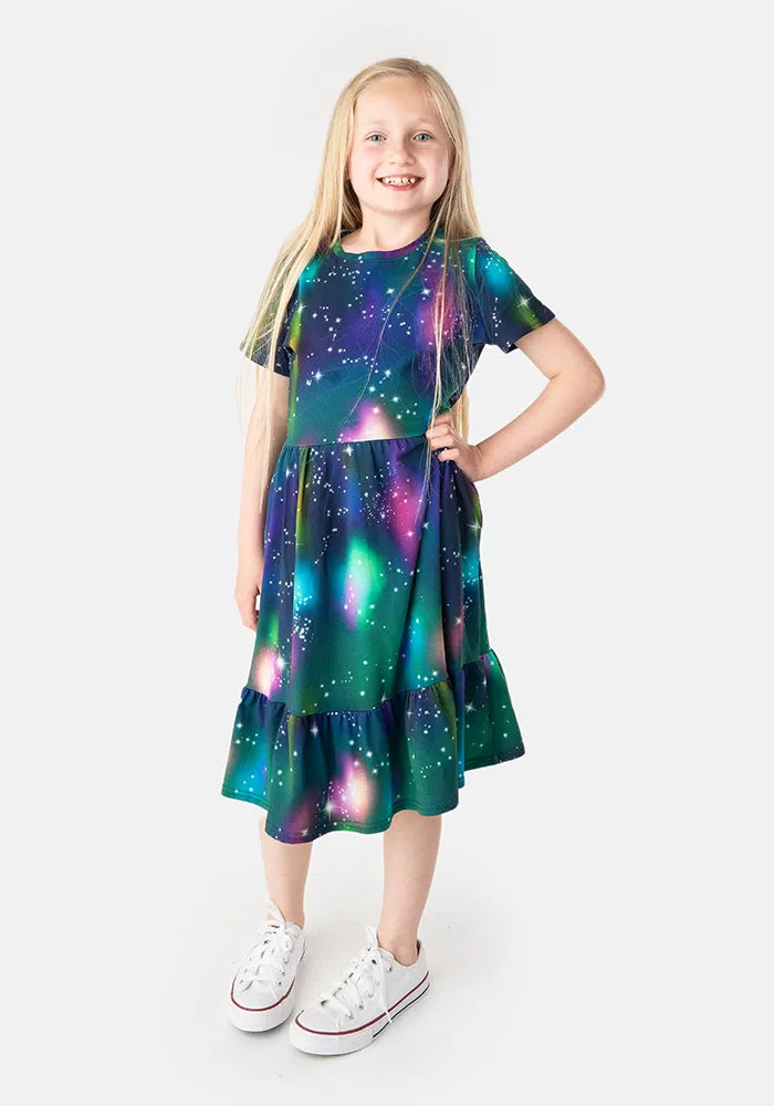 Children's Galaxy Print Cotton Dress (Stelara)