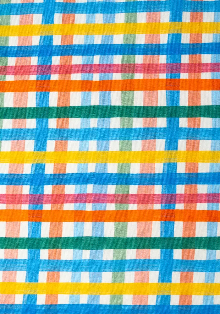 Children's Summer Painted Check Print Cotton Dress (Skye)
