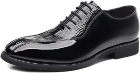 Classic Men's Leather Dress Shoes Men Breathable Leather Wingtip Brogue Oxfords