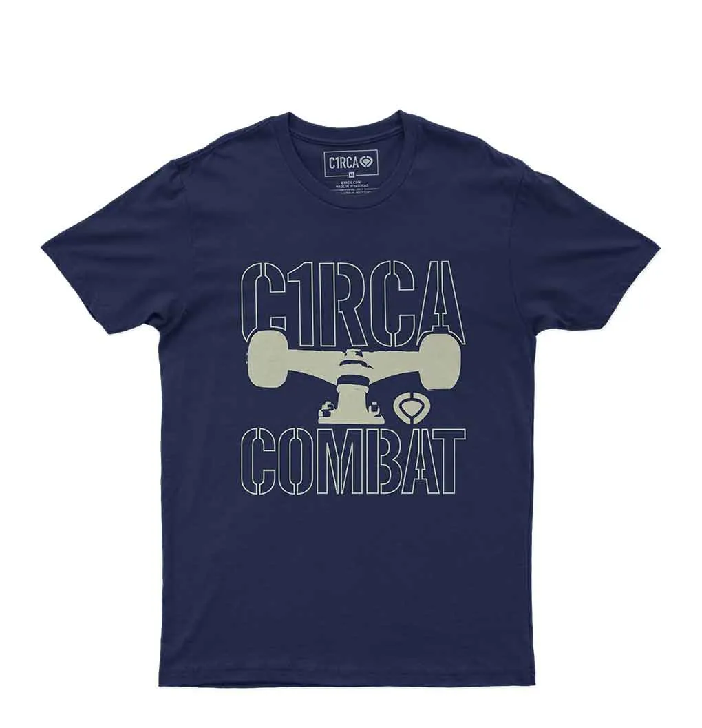 COMBAT TRACK T-Shirt - Navy/Beige