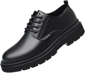 Comfortable Lace-Up Moccasins, Men's Casual Business Platform Shoes, Stylish Leather Loafers for Men, Handmade Leather Oxford Shoes