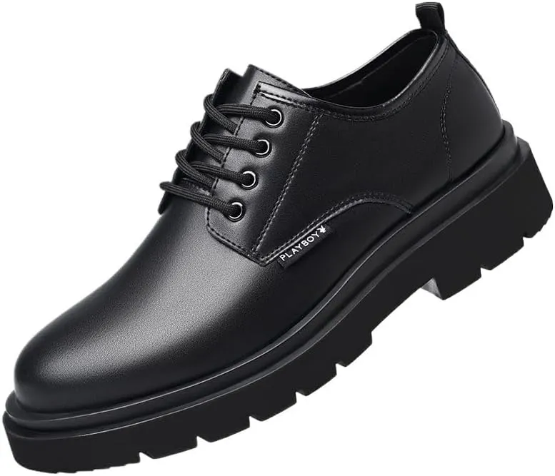 Comfortable Lace-Up Moccasins, Men's Casual Business Platform Shoes, Stylish Leather Loafers for Men, Handmade Leather Oxford Shoes
