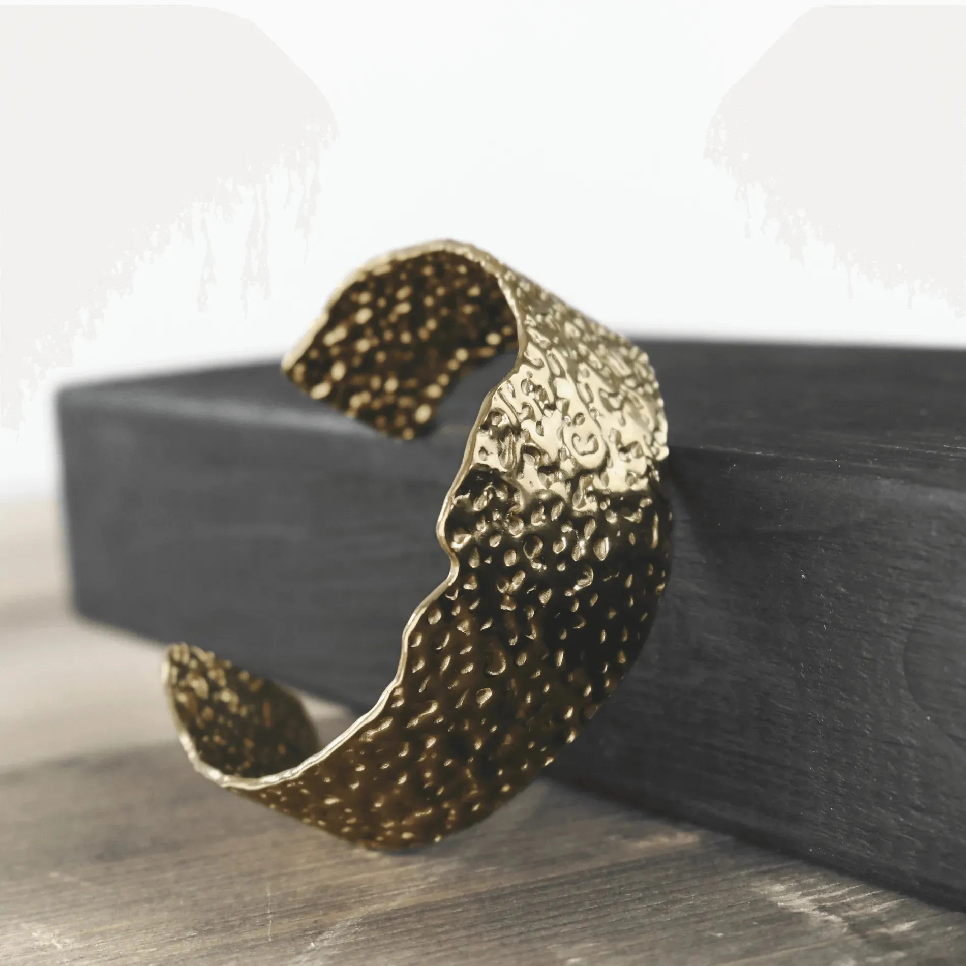 Courage Waterproof Irregular Statement Cuff Bracelet 18K Gold Plating