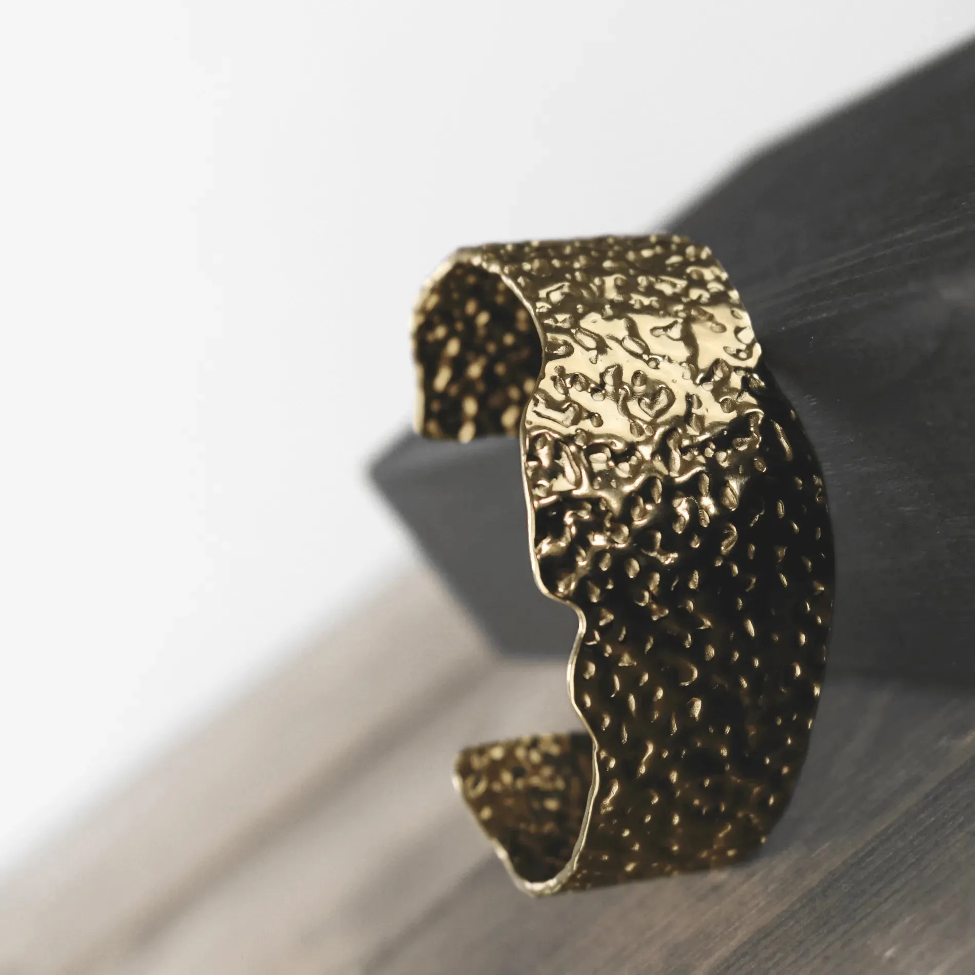 Courage Waterproof Irregular Statement Cuff Bracelet 18K Gold Plating