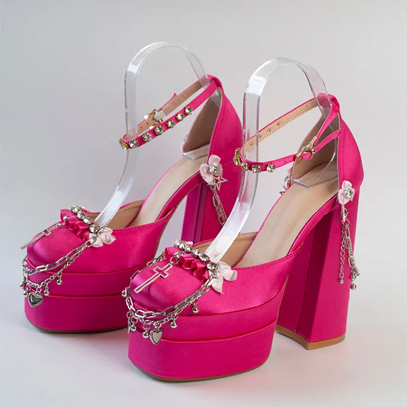 Cross Chain High Heels