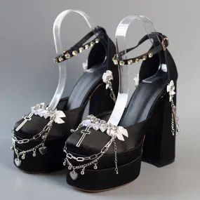 Cross Chain High Heels