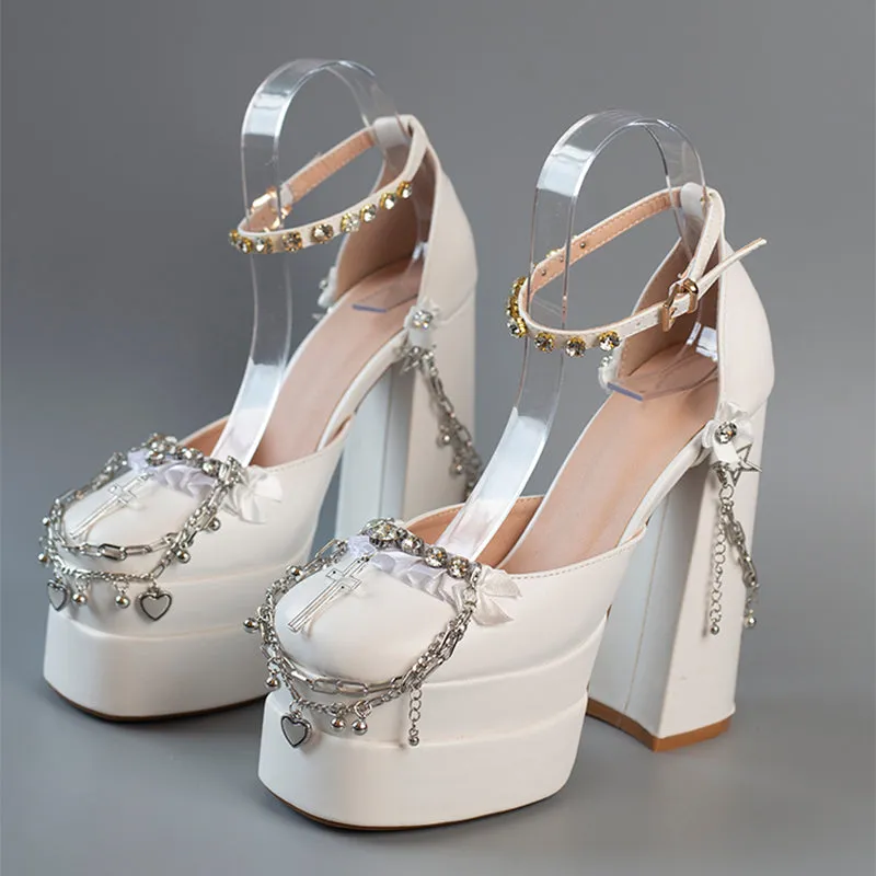 Cross Chain High Heels
