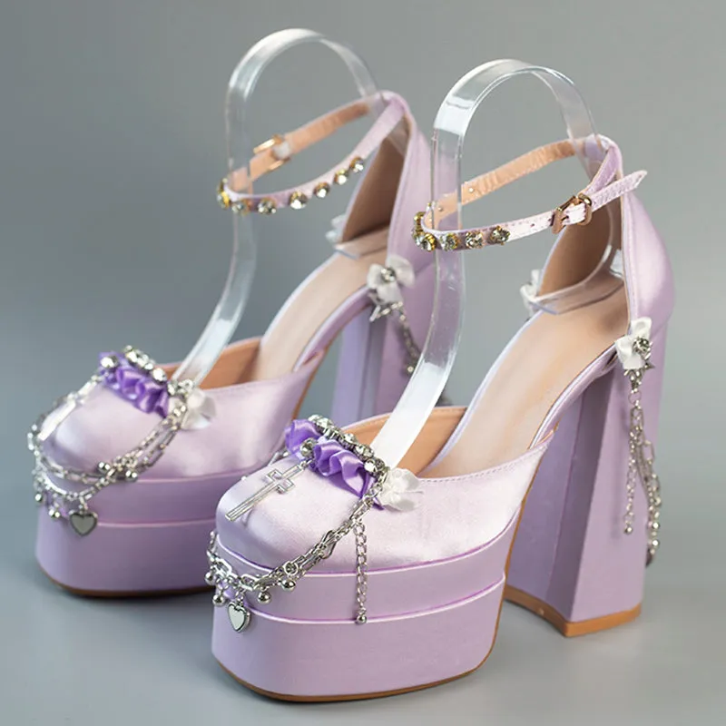 Cross Chain High Heels