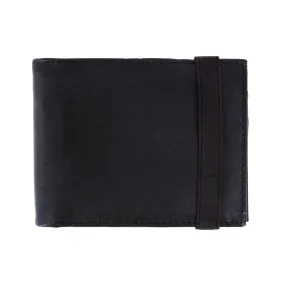 CTM® Men's Bifold Wallet with Elastic Keeper Strap
