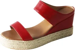 Eduavar Summer Sandals for Women 2023, Women Sandals Comfortable Espadrille Wedge Platform Sandals Comfy Slip On Sandals