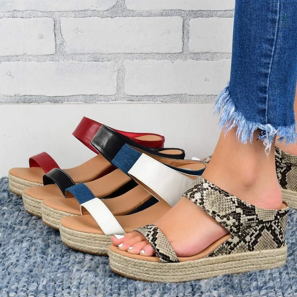 Eduavar Summer Sandals for Women 2023, Women Sandals Comfortable Espadrille Wedge Platform Sandals Comfy Slip On Sandals