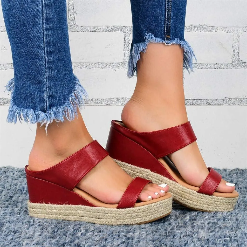 Eduavar Summer Sandals for Women 2023, Women Sandals Comfortable Espadrille Wedge Platform Sandals Comfy Slip On Sandals