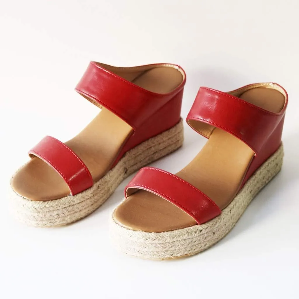 Eduavar Summer Sandals for Women 2023, Women Sandals Comfortable Espadrille Wedge Platform Sandals Comfy Slip On Sandals