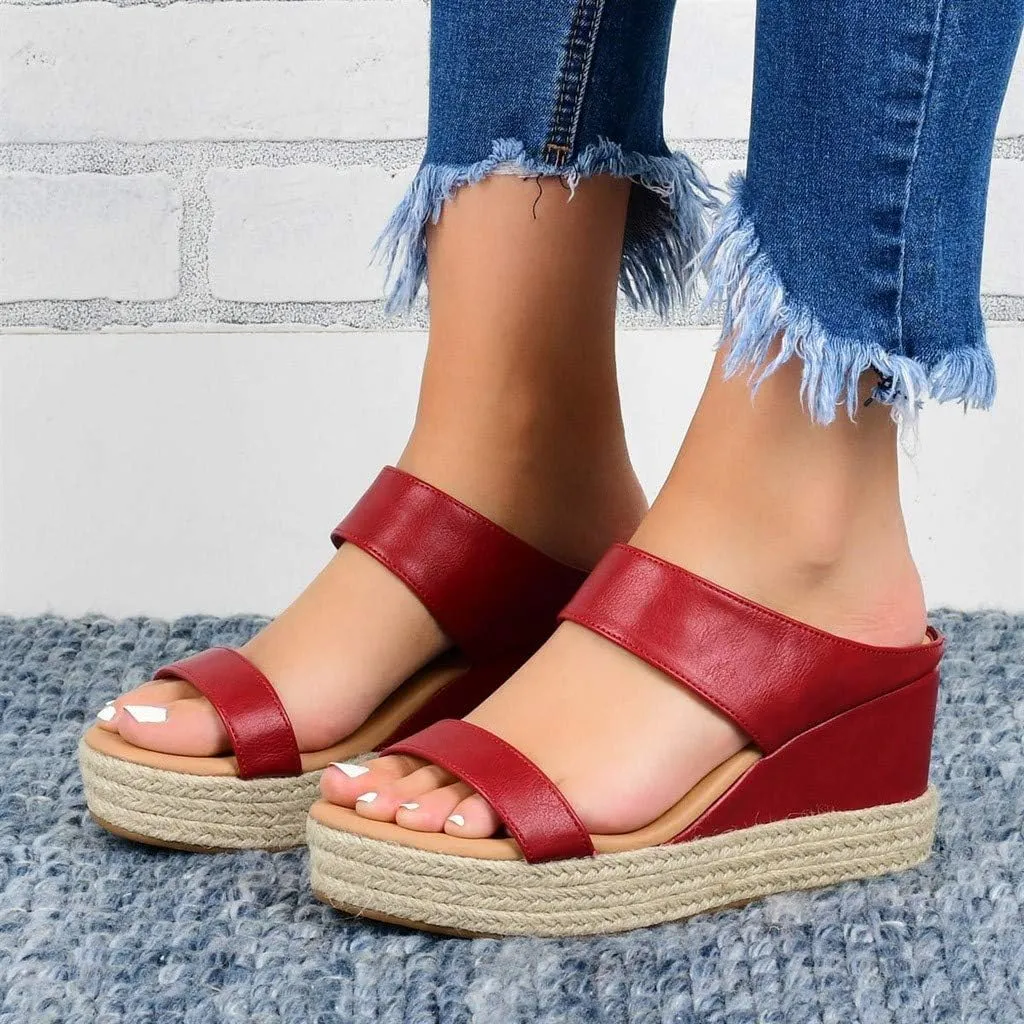 Eduavar Summer Sandals for Women 2023, Women Sandals Comfortable Espadrille Wedge Platform Sandals Comfy Slip On Sandals