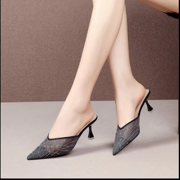 Frauen Pumpen Spitzen Zehe Strass Kristall High Heels Schuhe Slip auf Frauen Hochzeit Pumpen Sandale Damen Sexy Party Hochzeit Schuhe