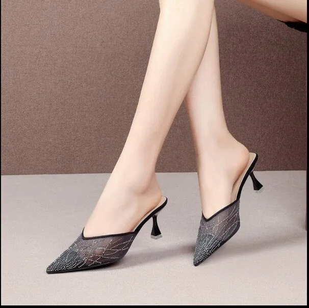 Frauen Pumpen Spitzen Zehe Strass Kristall High Heels Schuhe Slip auf Frauen Hochzeit Pumpen Sandale Damen Sexy Party Hochzeit Schuhe