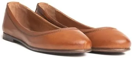 Frye Carson Ballet Flats for Women Featuring Premium Tumbled Leather with Leather Lining and Leather Outsole  3/8" Heel