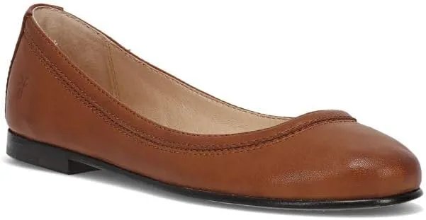 Frye Carson Ballet Flats for Women Featuring Premium Tumbled Leather with Leather Lining and Leather Outsole  3/8" Heel