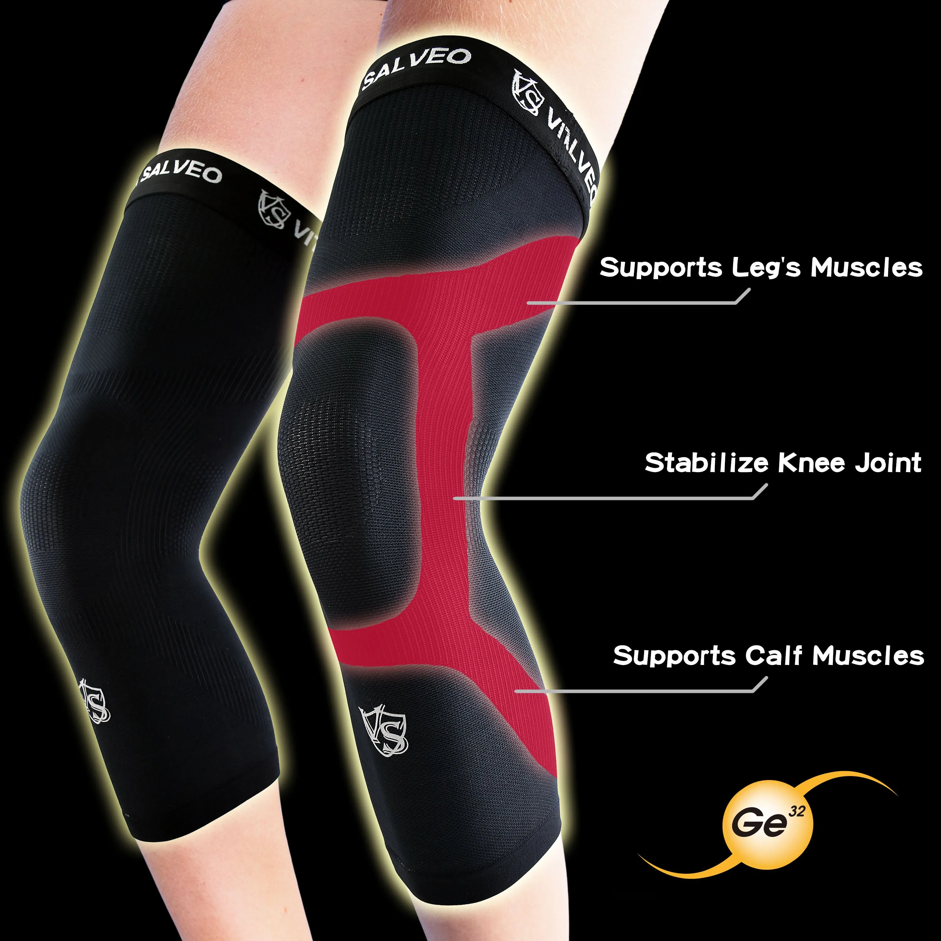 Germanium Long Knee Sleeves (Pair)