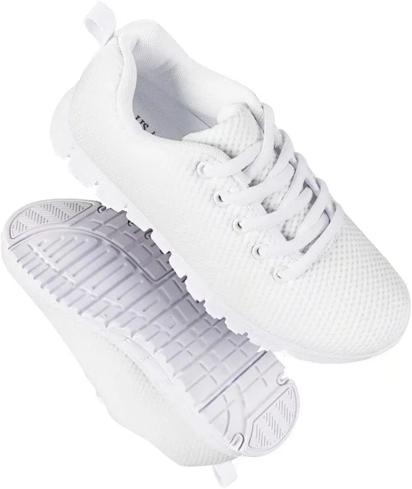 GIFTPUZZ Kids Walking Shoes Mesh Running Sports Sneakers Breathable Platform Flats