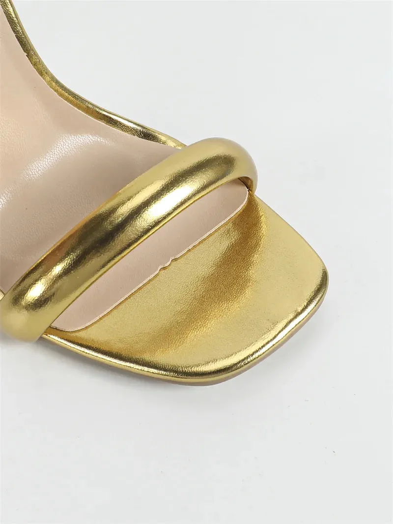 Gold  Ankle Strap high heel Sandals