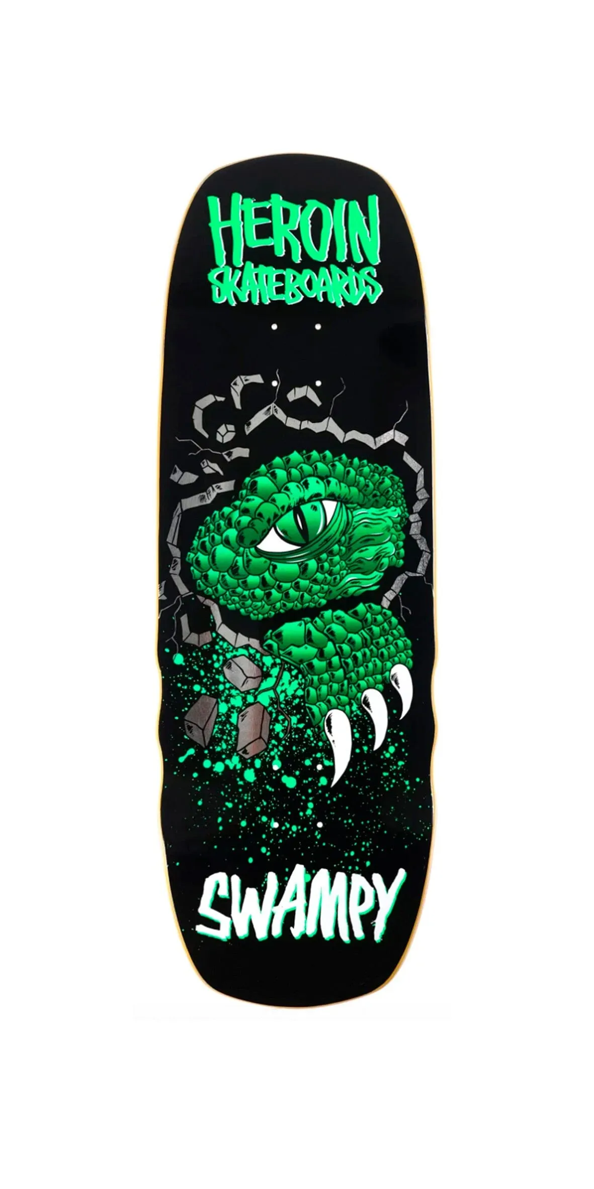 Heroin Skateboards Swampy Alligator Shovel 10.5 Skateboard Deck- Tabla Skate