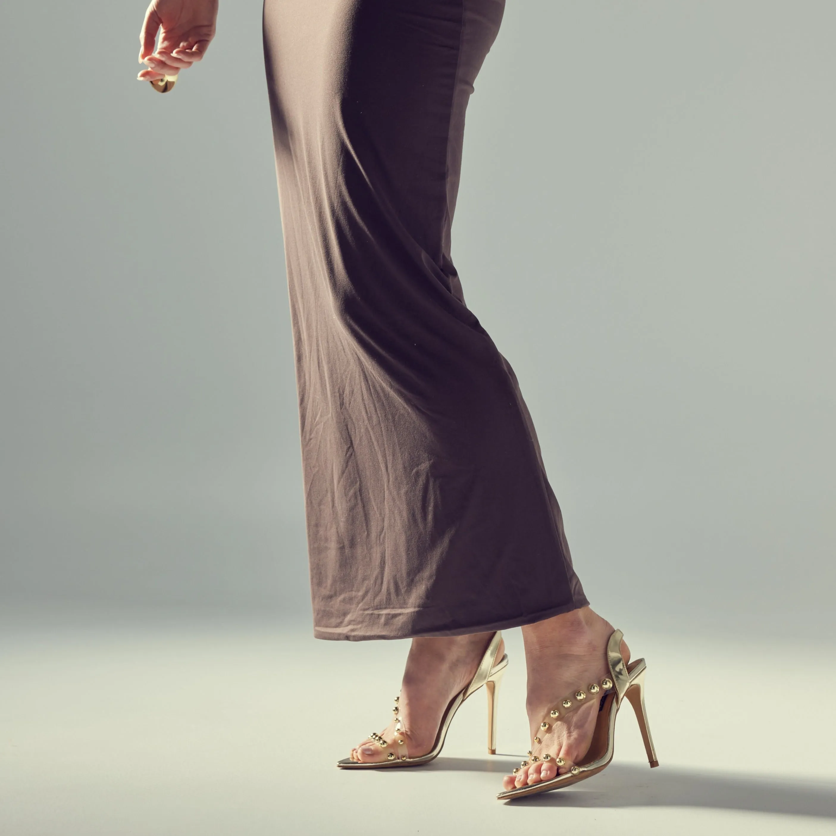 Jessie Sandal Vinylite & Gold Metallic Patent Leather