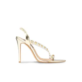 Jessie Sandal Vinylite & Gold Metallic Patent Leather