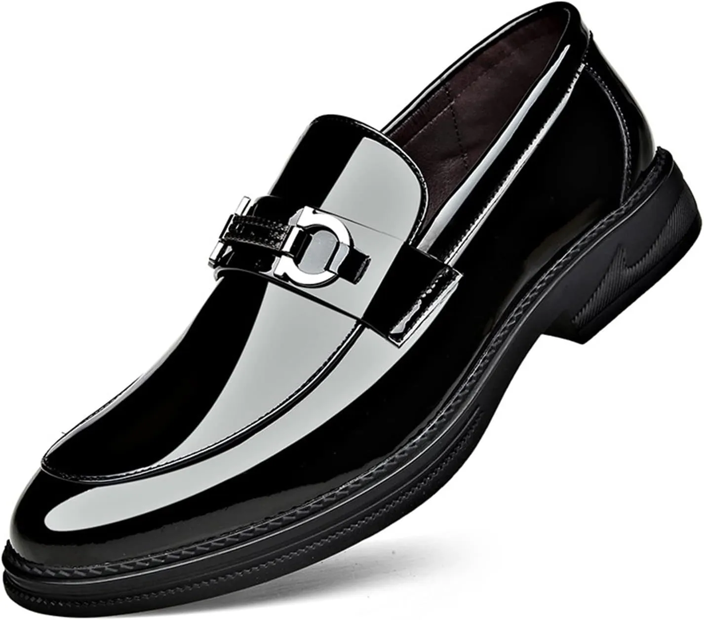 LAZIRO Leather Shoes Men's Leather Casual Men's Shoes Trendy Shiny British All-Match Small Leather Shoes Men's Business Formal Shoes