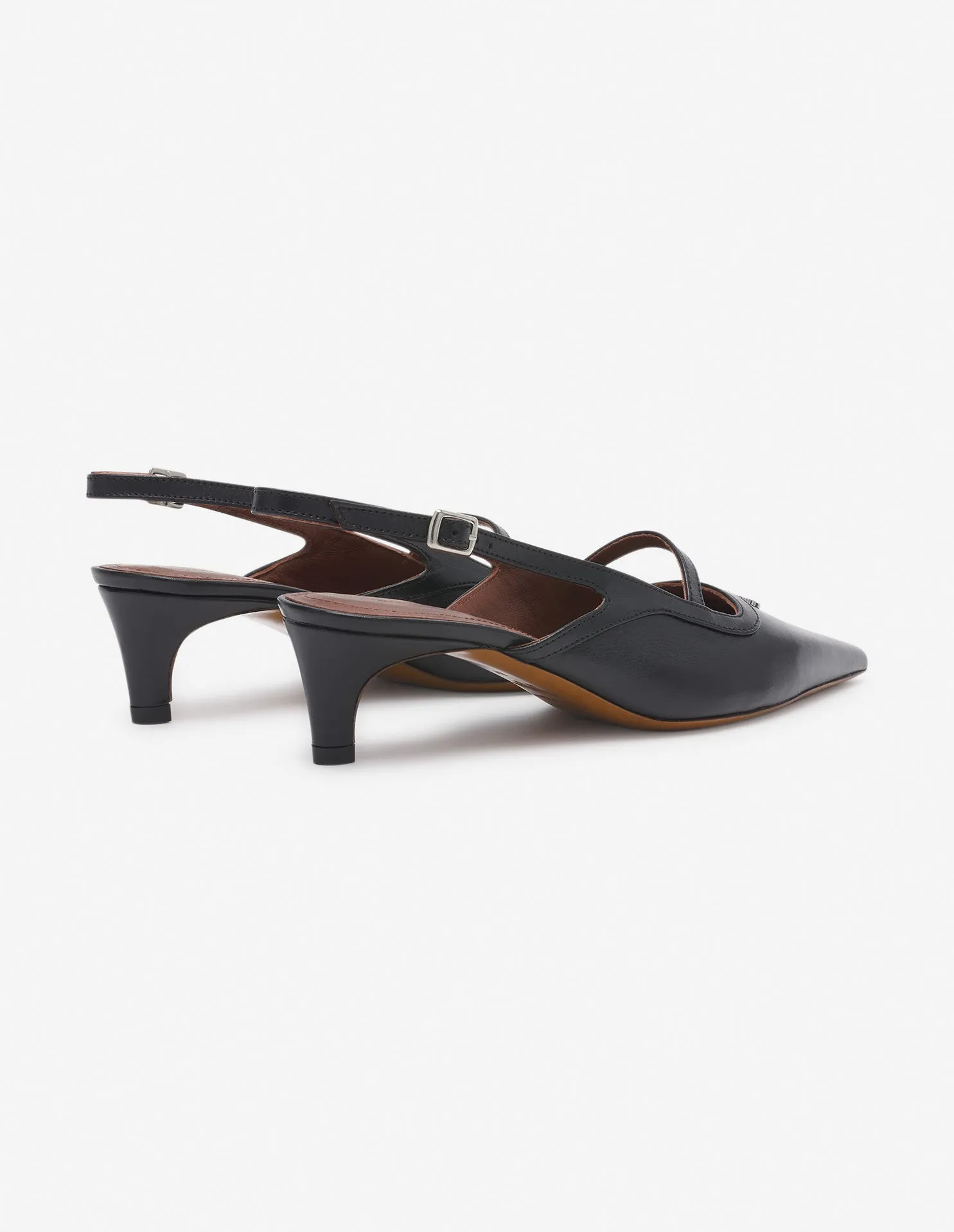LEATHER POINTY SLING BACK